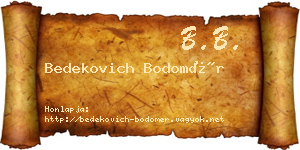 Bedekovich Bodomér névjegykártya
